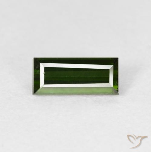 0.98ct طبيعي أخضر ترابى تورمالين, باجيت, VVS