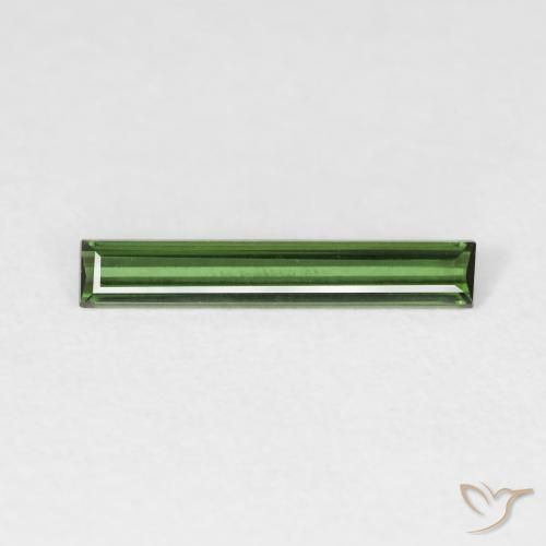 0.57ct طبيعي الأخضر الغامق تورمالين, باجيت, VVS