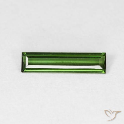 0.51ct طبيعي أخضر ترابى تورمالين, باجيت, VVS