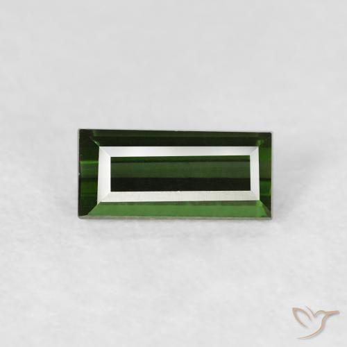 0.48ct طبيعي الأخضر الغامق تورمالين, باجيت, VVS
