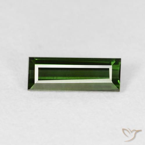 0.91ct طبيعي أخضر ترابى تورمالين, باجيت, VVS-VS
