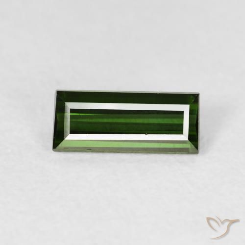 0.83ct طبيعي أخضر الغابات تورمالين, باجيت, VVS