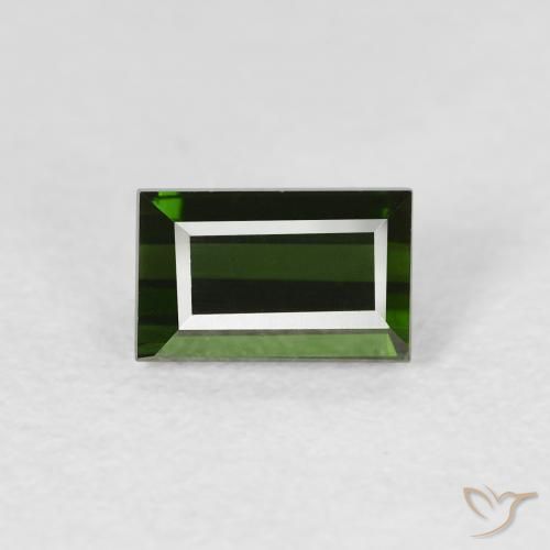 0.90ct طبيعي الأخضر الغامق تورمالين, باجيت, VVS