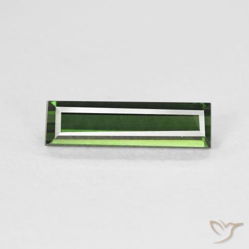 1.11ct طبيعي أخضر غامق تورمالين, باجيت, VVS