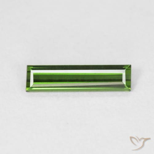 0.61ct طبيعي الأخضر الغامق تورمالين, باجيت, VVS
