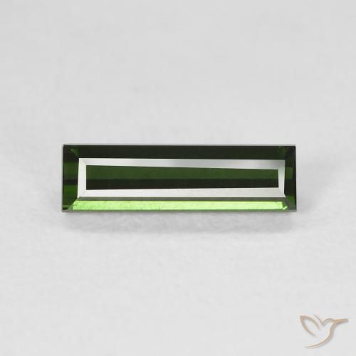 1.20ct طبيعي الأخضر الغامق تورمالين, باجيت, VVS