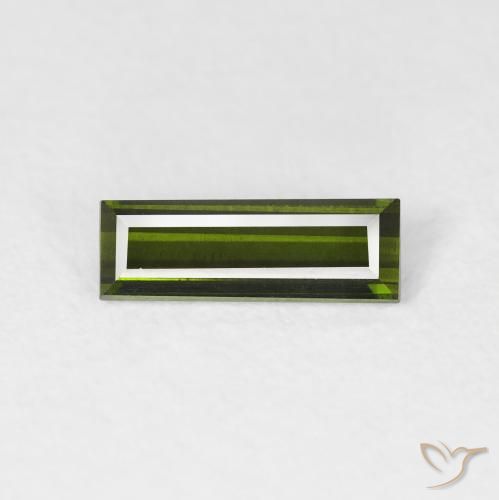 0.63ct طبيعي أخضر ترابى تورمالين, باجيت, VVS