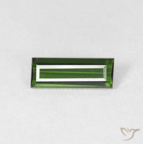 0.57ct طبيعي الأخضر الغامق تورمالين, باجيت, VVS