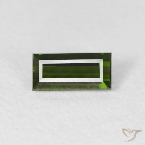 0.51ct طبيعي أخضر ترابى تورمالين, باجيت, VVS