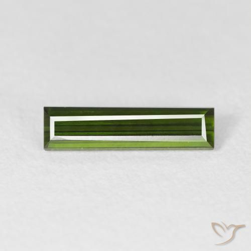 0.76ct طبيعي أخضر غامق تورمالين, باجيت, VVS