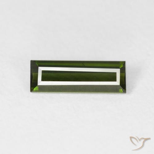 0.69ct طبيعي أخضر غامق تورمالين, باجيت, VVS