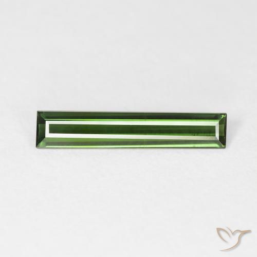 1.03ct طبيعي أخضر غامق تورمالين, باجيت, VVS