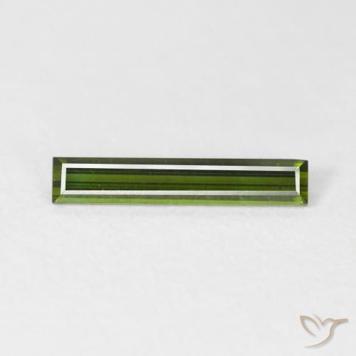 0.76ct طبيعي أخضر الغابات تورمالين, باجيت, VVS