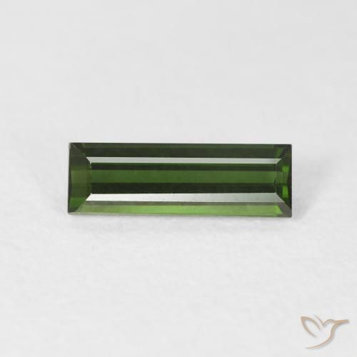 0.89ct طبيعي أخضر ترابى تورمالين, باجيت, قليلا جدا