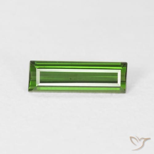 0.88ct طبيعي أخضر غامق تورمالين, باجيت, قليلا جدا