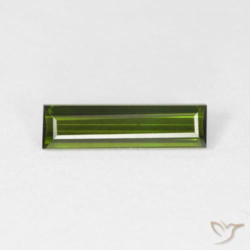 0.95ct طبيعي أخضر غامق تورمالين, باجيت, VVS-VS