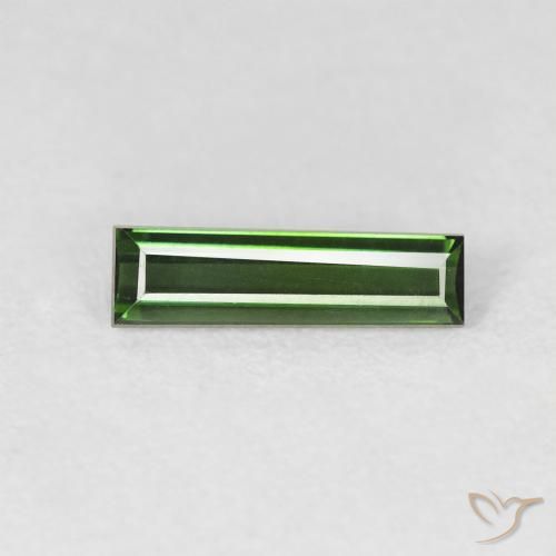 0.68ct طبيعي أخضر الغابات تورمالين, باجيت, VVS
