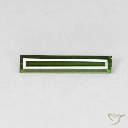 0.64ct طبيعي أخضر غامق تورمالين, باجيت, VVS
