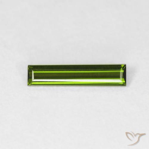 0.50ct طبيعي أخضر غامق تورمالين, باجيت, VVS