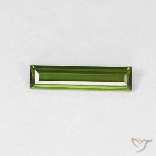 0.38ct طبيعي أخضر ترابى تورمالين, باجيت, VVS