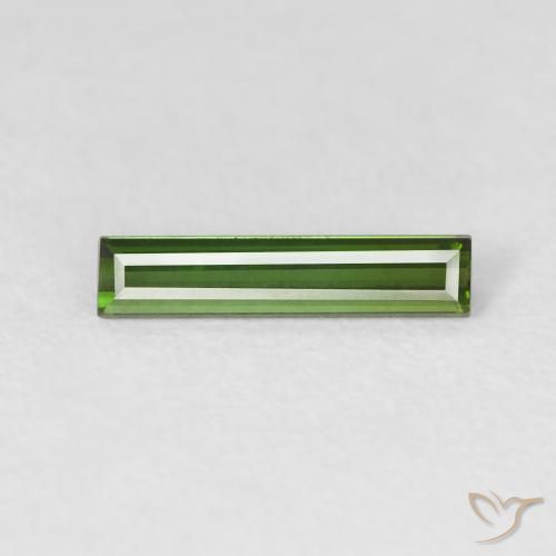 0.67ct طبيعي أخضر غامق تورمالين, باجيت, VVS