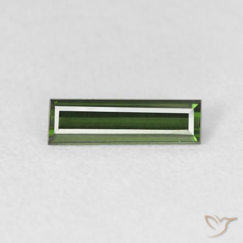 0.68ct طبيعي أخضر غامق تورمالين, باجيت, VVS
