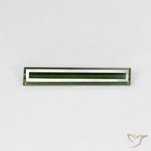 0.52ct طبيعي الأخضر الغامق تورمالين, باجيت, VVS