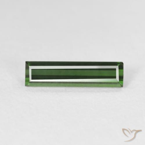 1.02ct طبيعي أخضر الغابات تورمالين, باجيت, VVS