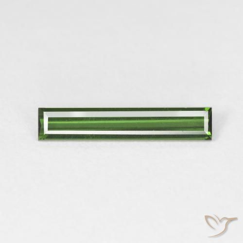 0.97ct طبيعي أخضر ترابى تورمالين, باجيت, VVS