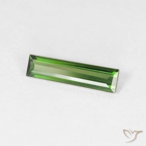تورمالين Medium Dark-Green طبيعي، باجيت، 0.63 قيراط، قليلا جدا