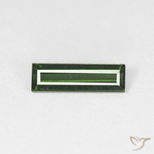 0.75ct طبيعي Medium Dark-Green تورمالين, باجيت, قليلا جدا