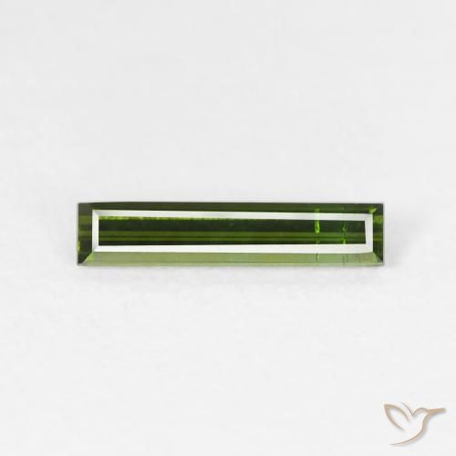 0.52ct طبيعي أخضر مصفر تورمالين, باجيت, VS-SI