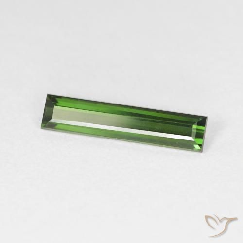 تورمالين Medium Dark-Green طبيعي، باجيت، 1.17 قيراط، قليلا جدا