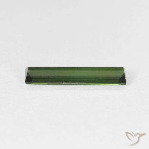 تورمالين Medium Dark-Green طبيعي، باجيت، 1.17 قيراط، قليلا جدا