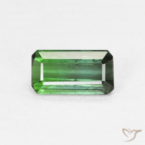 0.80ct طبيعي أخضر متوسط تورمالين, ثمانى / قصة زمرد, VS-SI, Photo A