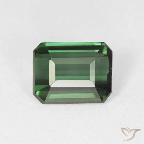 1.51ct طبيعي أخصر بنى تورمالين, قص الزمرد, VVS-VS