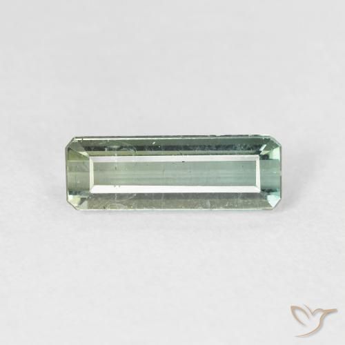 1.34ct طبيعي أخضر الغابة باهت تورمالين, قص الزمرد, قليلا جدا
