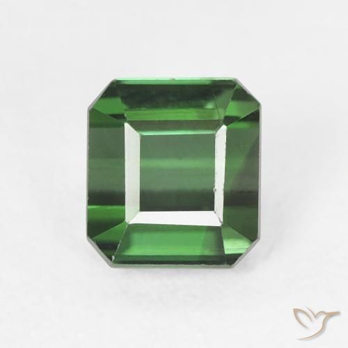 0.95ct طبيعي أخضر كثيف تورمالين, ثمانى / قصة زمرد, VVS, Photo A