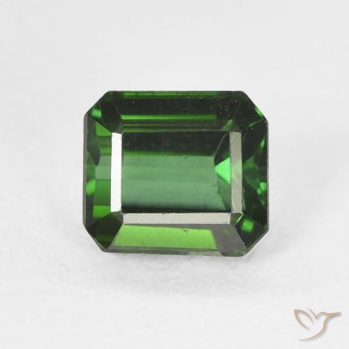 1.23ct طبيعي أخضر الغابات تورمالين, قص الزمرد, قليلا جدا