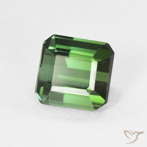 تورمالين Medium Dark-Green طبيعي، ثمانى / قصة زمرد، 1.00 قيراط، VVS-VS