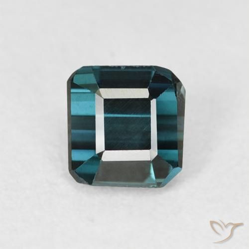 0.72ct طبيعي أزرق بحرى غامق تورمالين, قص الزمرد, VVS-VS