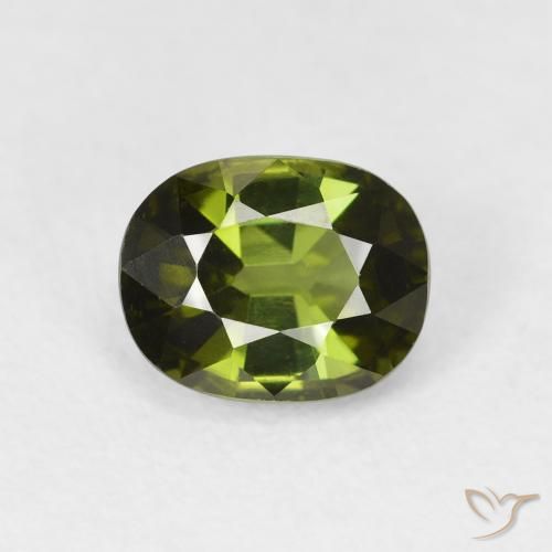 1.23ct طبيعي أخضر الطحالب البحرية تورمالين, بيضوي, قليلا جدا