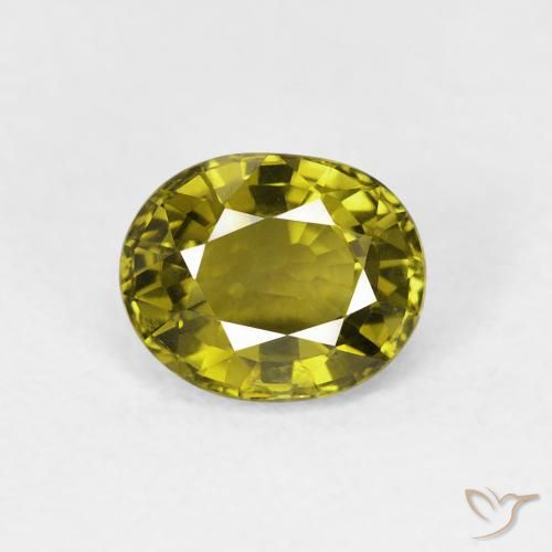 1.19ct طبيعي أخضر دافئ تورمالين, بيضوي, قليلا جدا