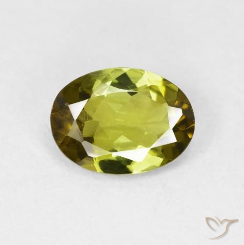 1.03ct طبيعي أخضر ترابى دافئ تورمالين, بيضوي, VVS-VS