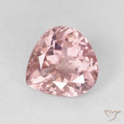 1.48ct طبيعي وردي فاتح تورمالين, شكل الكمثرى, قليلا جدا