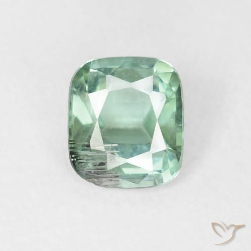 0.85ct طبيعي أخضر مزرق تورمالين, وسادة, VS-SI