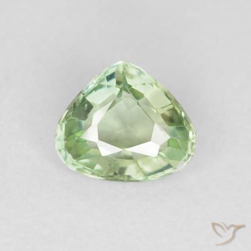 0.94ct طبيعي اخضر المريمية فاتح جدا تورمالين, مثلثى, قليلا جدا