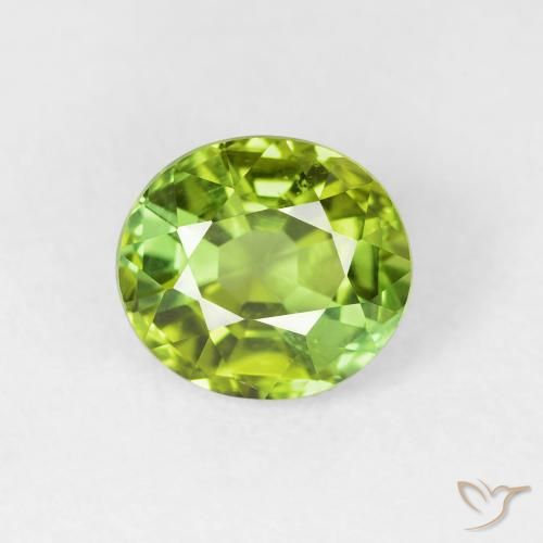 1.65ct طبيعي أخضر حيوى فاتح تورمالين, بيضوي, VVS-VS