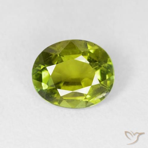 1.43ct طبيعي أخضر حيوي تورمالين, بيضوي, قليلا جدا