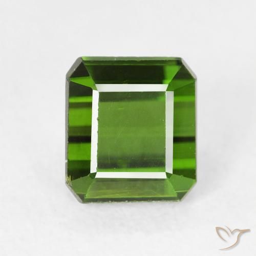 1.28ct طبيعي أخضر غامق تورمالين, قص الزمرد, قليلا جدا